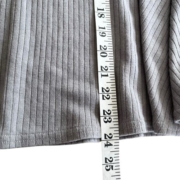 Hard Tail Gray Ribbed Jersey A-Line Elastic Waist Midi Skirt Size Medium - Picture 5 of 5